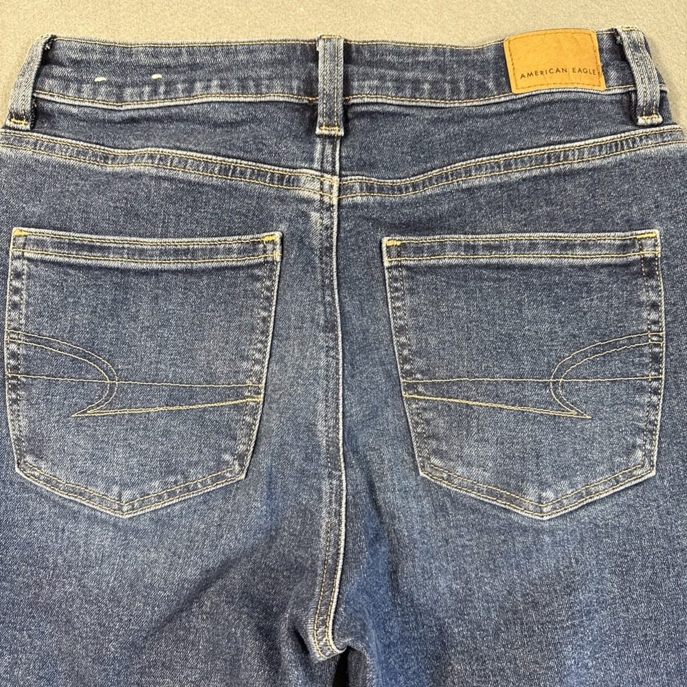 American Eagle Outfitters Womens Mom Jeans 4 Blue Stretch Denim Casual High Rise